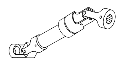 Picture of 0132B Universal joint 280L for top infeed roller old type, both ends with splines