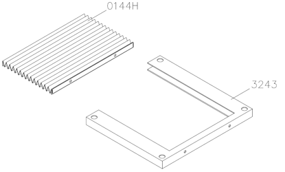 Picture of 0144H+3243 Wawe rubber dust cover 300X300mm and dust plate 332*24*370