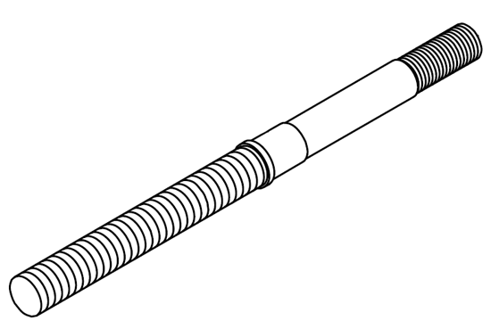 Picture of Pārvadskrūve d20*T18X4*282L M18x4 augš horiz vārpst aksiāl pozicion HYPERMAC SPEEDMAC THUNDERMAC