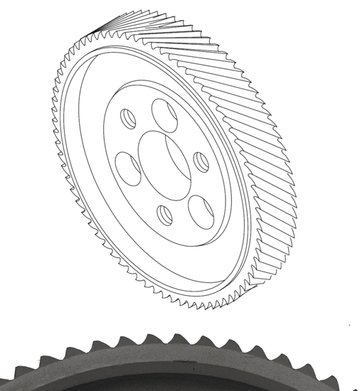 Picture of 0432 D140mm*W25mm*d35mm (3 screws, 6 holes) Leadermac steel roller, standard teeth 