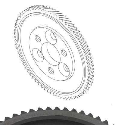 Picture of 1340 D140mm*W10mm*d35mm (3 screws, 6 holes) Steel roller, standard teeth 