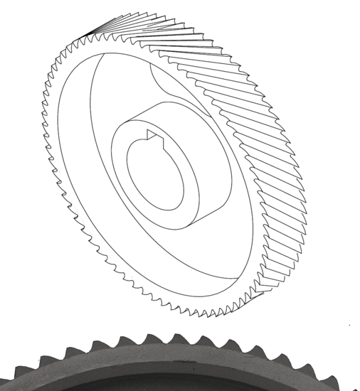 Picture of D140mm*W25mm*d35mm (10 mm keyway) Steel roller, standard teeth