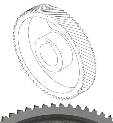 Picture of D140mm*W25mm*d35mm (10mm keyway) Steel roller, sharp teeth