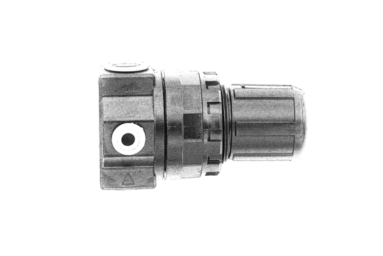 Picture of 0029H Air pressure regulator SR200-08 (0,5-9BAR) for pressure rollers on front cover.