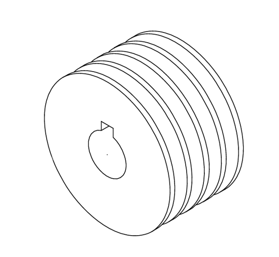Picture of 0527H  Gear box pulley A3_7" D22 (Key_7)