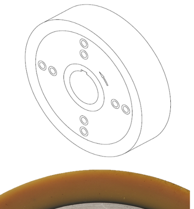 Picture of 0057LF Rubber clutch feed roller 100mm*D205.36