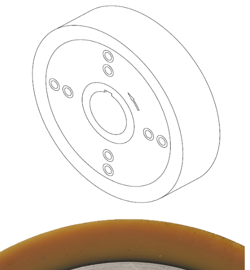 Picture of 0057LF Rubber clutch feed roller 100mm*D205.36