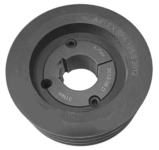 Picture of Skriemelis, padeves ruļļu piedziņai, augšējais D125xd38mm/3ķīļsiksnām