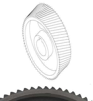 Picture of LF001638S (2969) D205mm*W50mm*d50mm (10 mm keyway) Steel roller, standard teeth