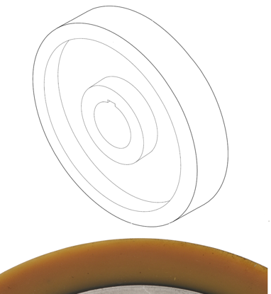 Picture of D140mm*W50mm*d35mm (w/10mm keyway) Rubber roller